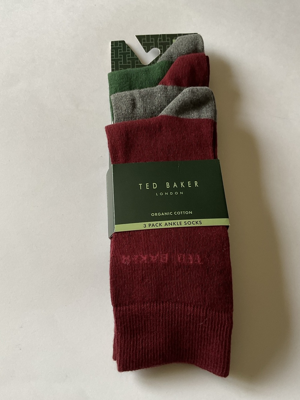 TED BAKER LONDON MENS MARRLEY MIX 3 PAIR PACK ORGANIC COTTON SOCKS OS NWT